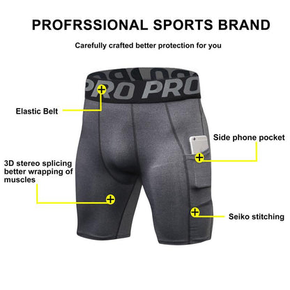 5 Pack Compression Shorts Mens Sports Underwear Base Layer Shorts Quick Dry Running Shorts Basketball Shorts with Pockets Cycling Tights for Gym Fits