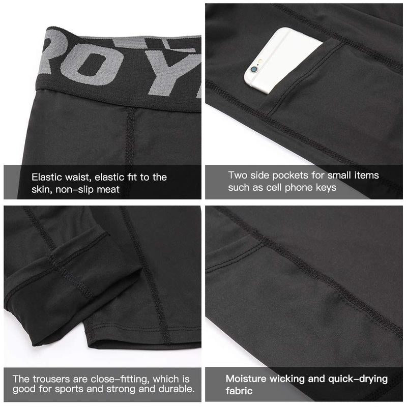 5 Pack Compression Shorts Mens Sports Underwear Base Layer Shorts Quick Dry Running Shorts Basketball Shorts with Pockets Cycling Tights for Gym Fits