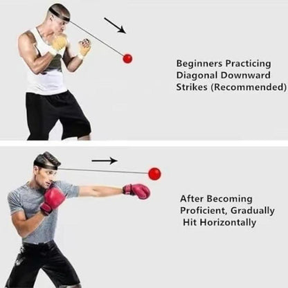 Adjustable Headband Boxing Reflex Training Ball - Pu/Rubber, with Textured Grip for Enhanced Speed & Agility - Ideal Christmas & New Year Gift for Boxing Fans, Martial Arts Accessory | Dynamic Training Ball | Pu Rubber Material, Boxing Gloves